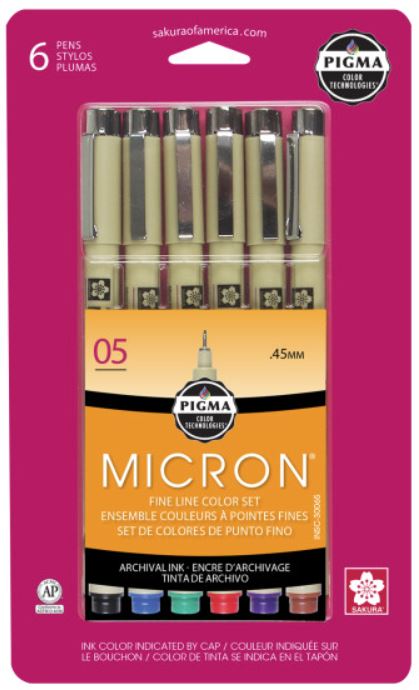 Sakura Pigma Micron Pen Set, 8-Colors, .45mm 