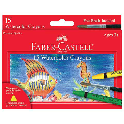 Watercolor Crayon 15 Set with brush