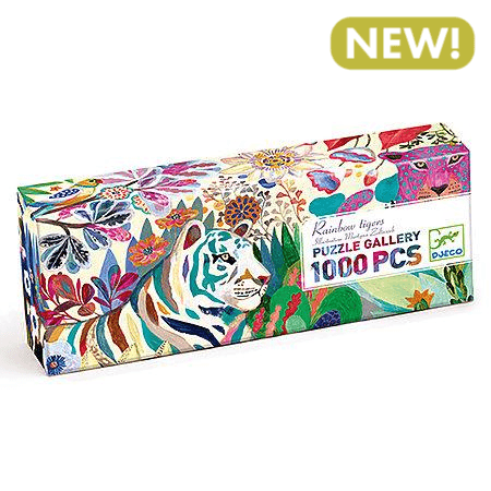 1000-Piece Rainbow Tigers Gallery Jigsaw Puzzle & Poster - BindersArt