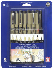 Pigma Manga-Comic Pro Sketching & Inking 8 Set