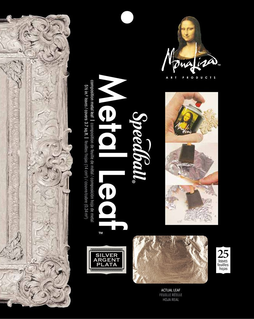 Mona Lisa  Metal Leafing Sheet  Silver  5-1/2" x 5-1/2"/Sheets  Peggable