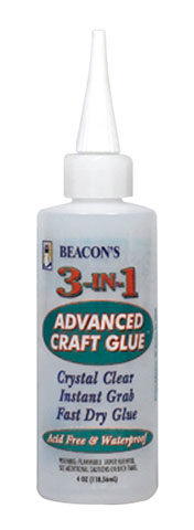 Beacon 3-In-1 Advanced Craft Glue, 4 oz. Bottle