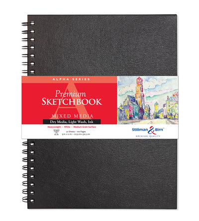 Alpha Series Premium Hard-Cover Wire-Bound Sketch Books